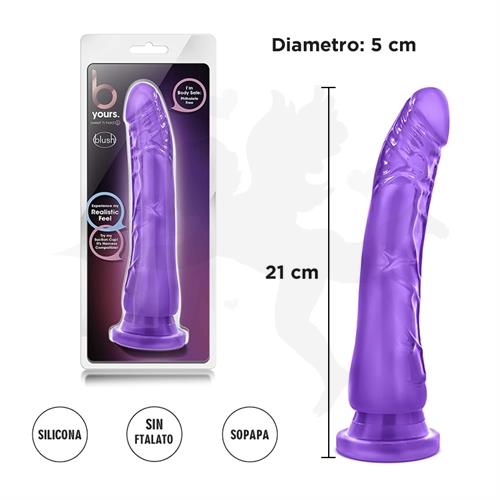 Dildo para estimulacion del punto G con sopapa 22 cm transparente